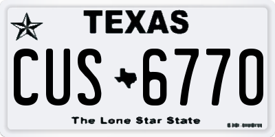 TX license plate CUS6770