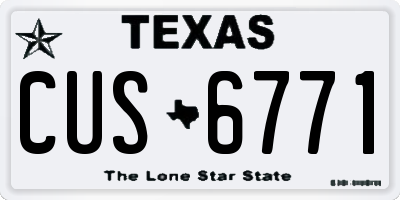 TX license plate CUS6771
