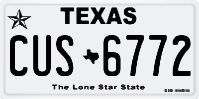 TX license plate CUS6772