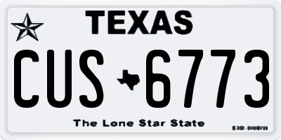 TX license plate CUS6773