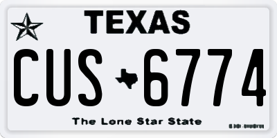 TX license plate CUS6774