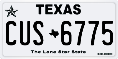 TX license plate CUS6775