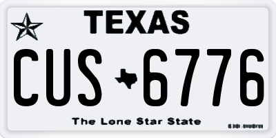 TX license plate CUS6776