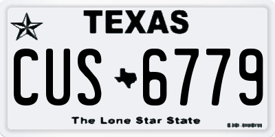 TX license plate CUS6779