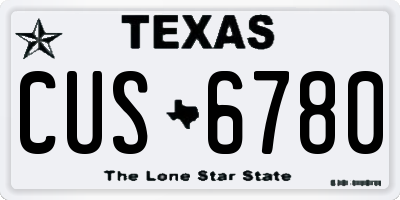 TX license plate CUS6780