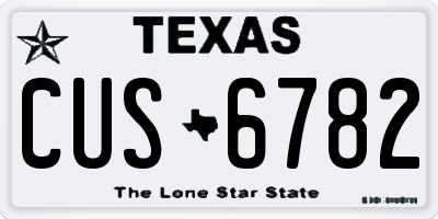 TX license plate CUS6782
