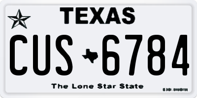TX license plate CUS6784