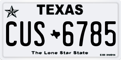 TX license plate CUS6785