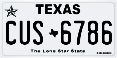 TX license plate CUS6786