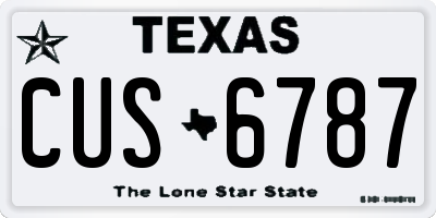 TX license plate CUS6787