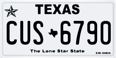 TX license plate CUS6790