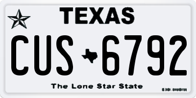 TX license plate CUS6792