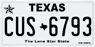 TX license plate CUS6793