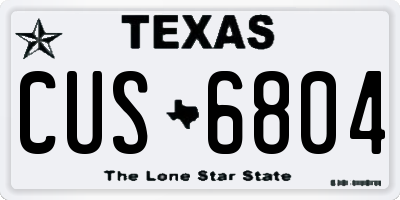 TX license plate CUS6804