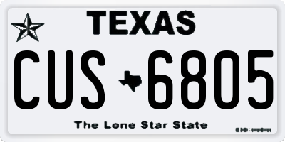 TX license plate CUS6805