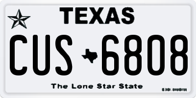 TX license plate CUS6808