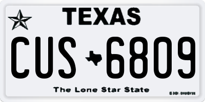 TX license plate CUS6809