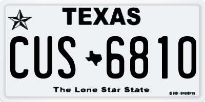 TX license plate CUS6810