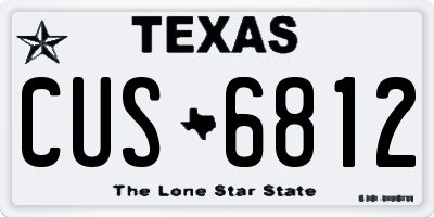 TX license plate CUS6812