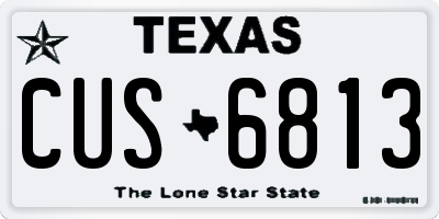 TX license plate CUS6813