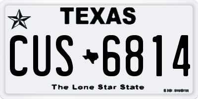 TX license plate CUS6814