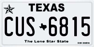 TX license plate CUS6815
