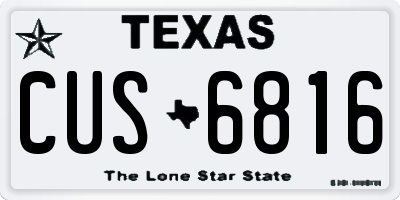 TX license plate CUS6816
