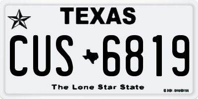 TX license plate CUS6819