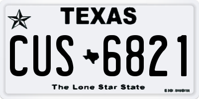 TX license plate CUS6821