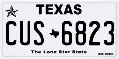 TX license plate CUS6823