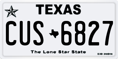 TX license plate CUS6827