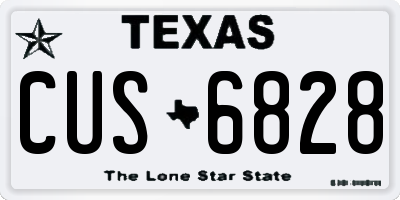 TX license plate CUS6828