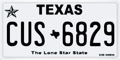 TX license plate CUS6829
