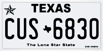 TX license plate CUS6830