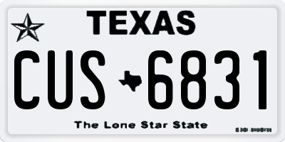 TX license plate CUS6831