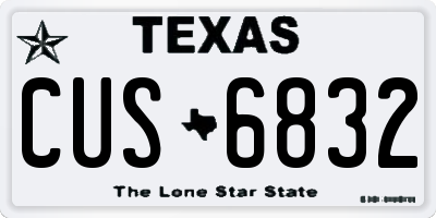 TX license plate CUS6832