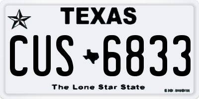 TX license plate CUS6833