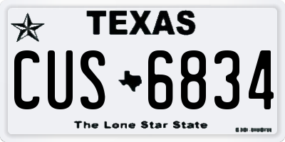 TX license plate CUS6834