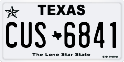 TX license plate CUS6841