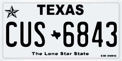 TX license plate CUS6843