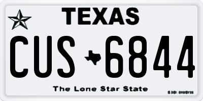 TX license plate CUS6844