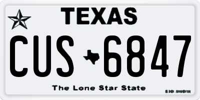 TX license plate CUS6847