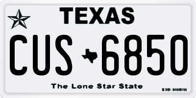 TX license plate CUS6850