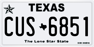 TX license plate CUS6851