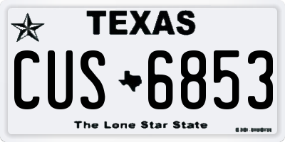 TX license plate CUS6853
