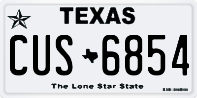 TX license plate CUS6854
