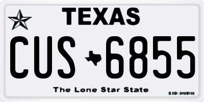 TX license plate CUS6855