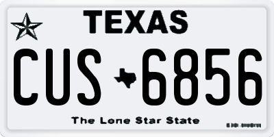 TX license plate CUS6856