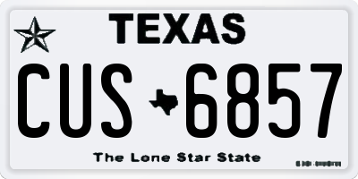 TX license plate CUS6857