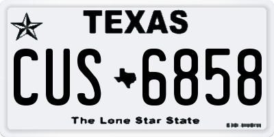 TX license plate CUS6858